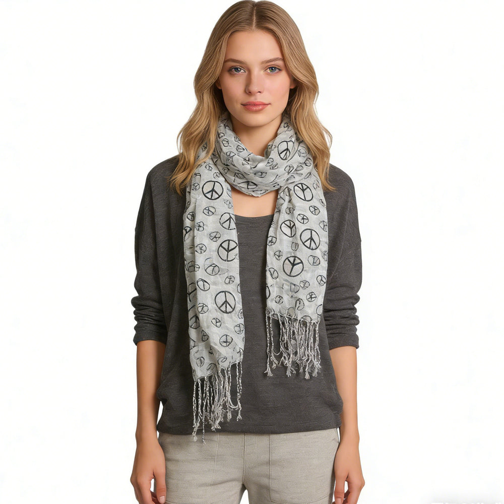 Monochrome Muse: 2-Pc Geometric Statement Scarf Set
