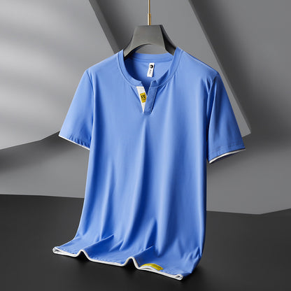 Trendy Fashion Men's V-neck Short Sleeve T-shirt Season Prestige