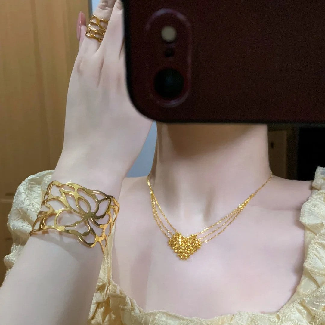 Bling-bling Disco Bead Heart Necklace