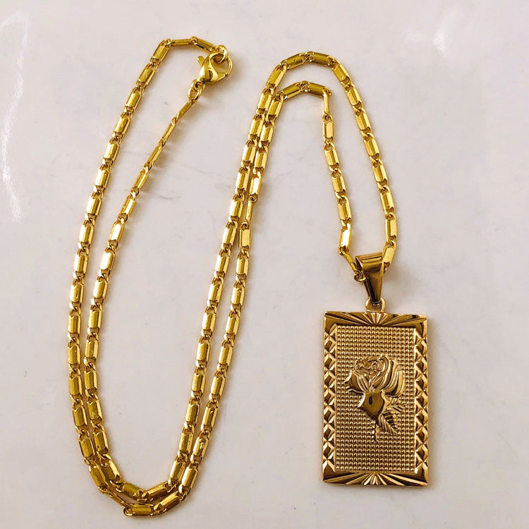 Gold Geo Floral Necklace Season Prestige