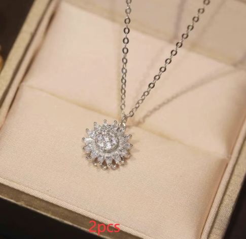 Sunflower Necklace with Diamonds Women Season Prestige