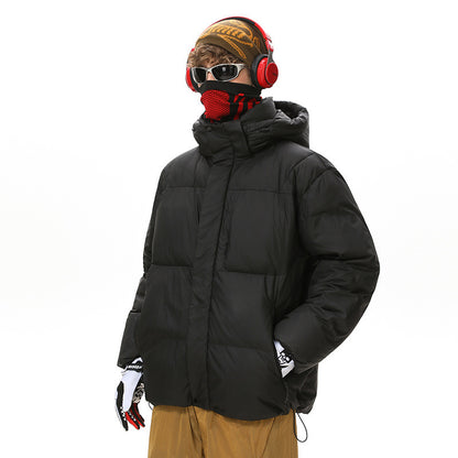 Multi-pocket Hooded Couple Cotton Clothes Coat women's