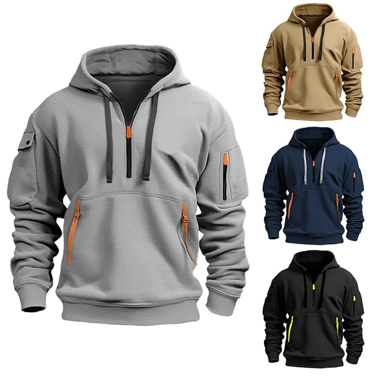 Dropped Shoulder Hooded Sweatshirt Men's Women's Plus Size Loose Pullover