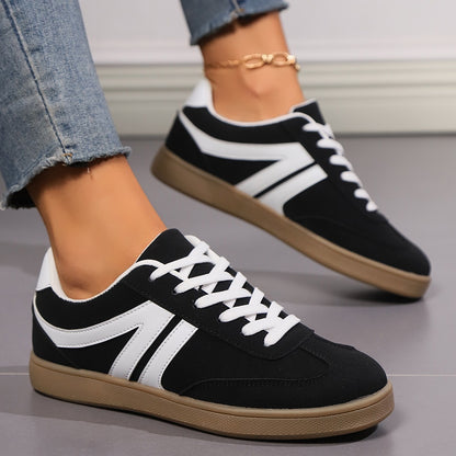 Lace-up Round Toe Flats Sports Slip On Casual Shoes For Women