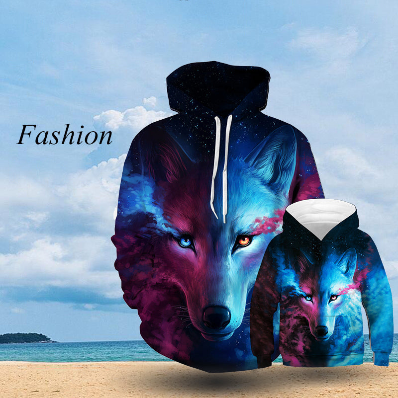 Wolf Printed Hoodies Men  Sweatshirt season prestige