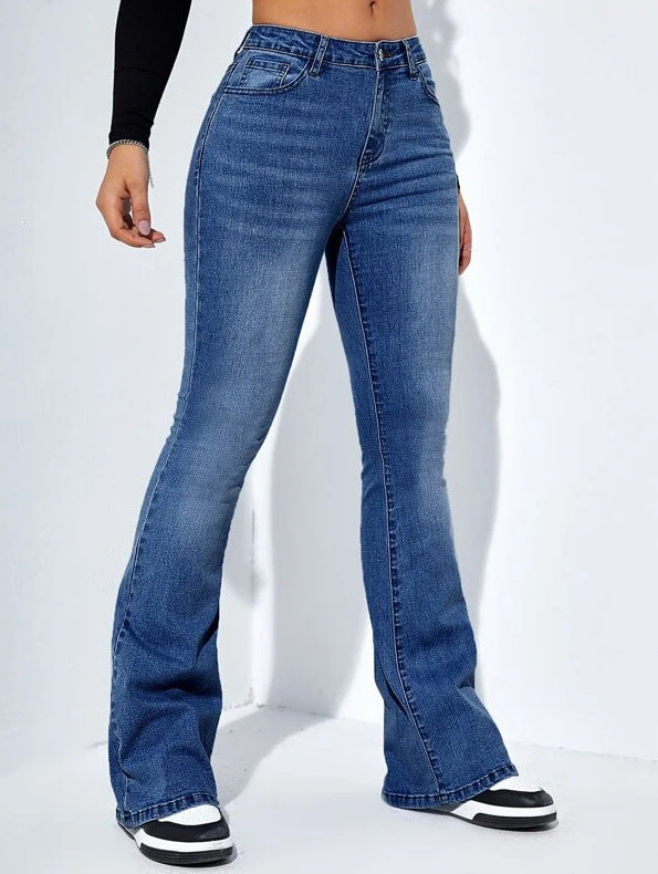 Womens Slim-fit Jeans Pants  Casual High Waist Stretch Trousers