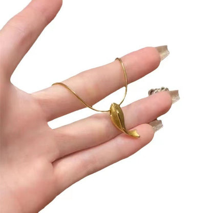 Womens Gold Whale Necklace Design Sense Does Not Lose Colour