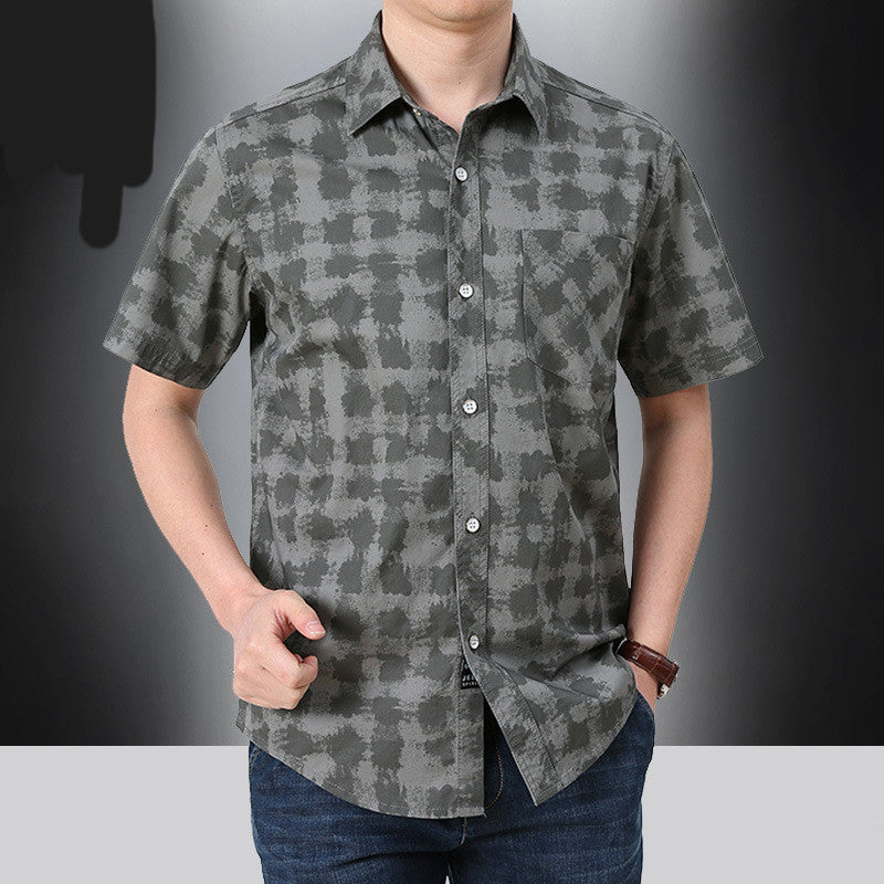 Short-sleeved Shirt Casual Men's Shirt Youth Summer Outfit Season Prestige