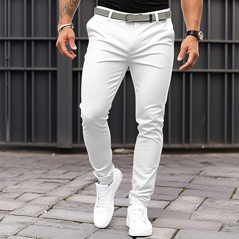 Men's Zipper Business Casual Slim-fitting Trousers Season Prestige