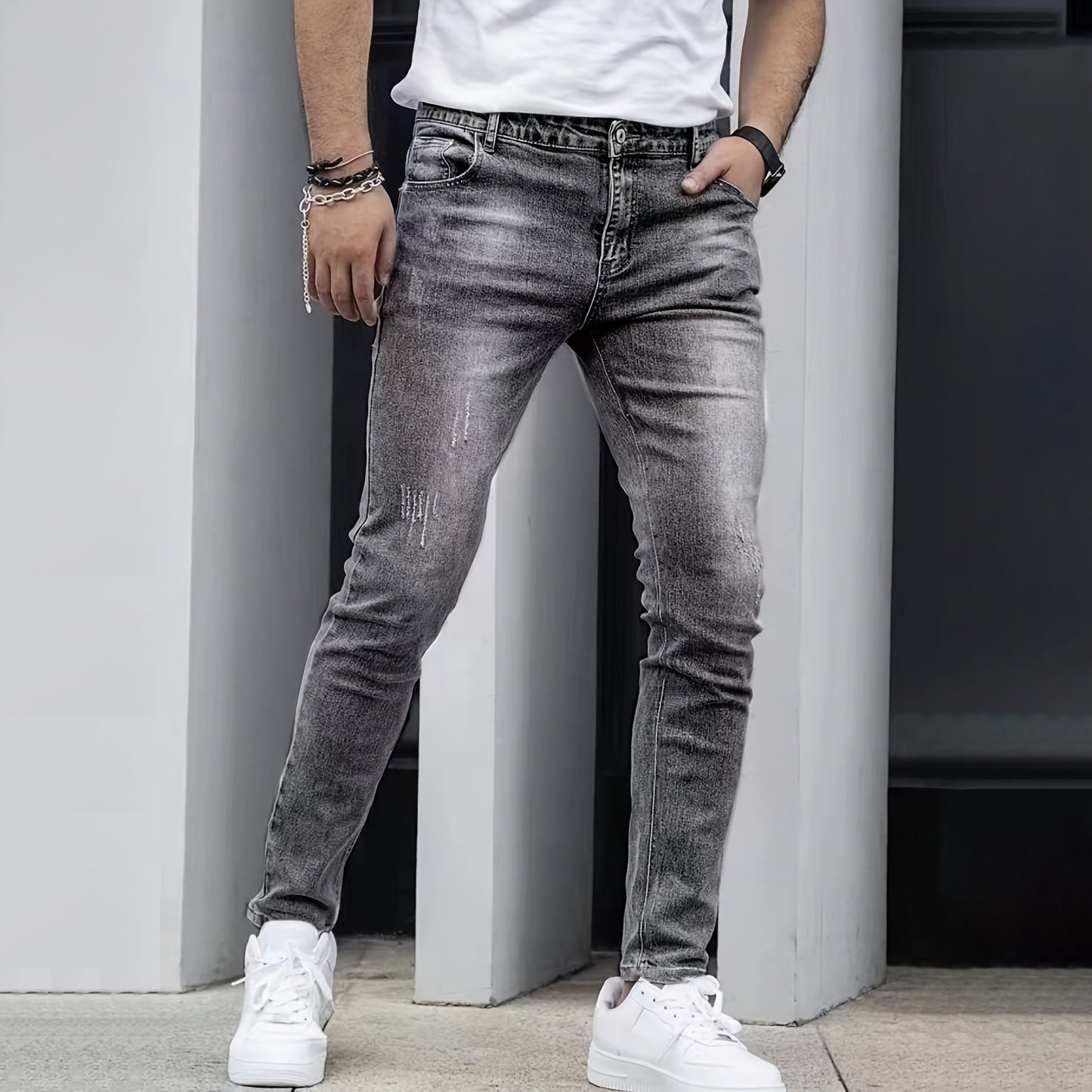 Casual Stretch  Slim leg Jeans For men