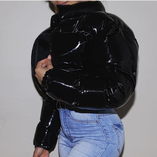 Womens Simple Zipper Short Coat