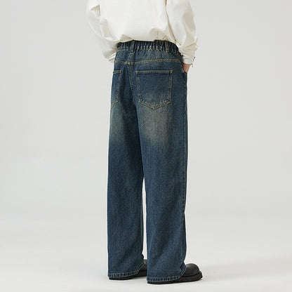 Men And Women Washed-out Vintage Wide-leg Pants