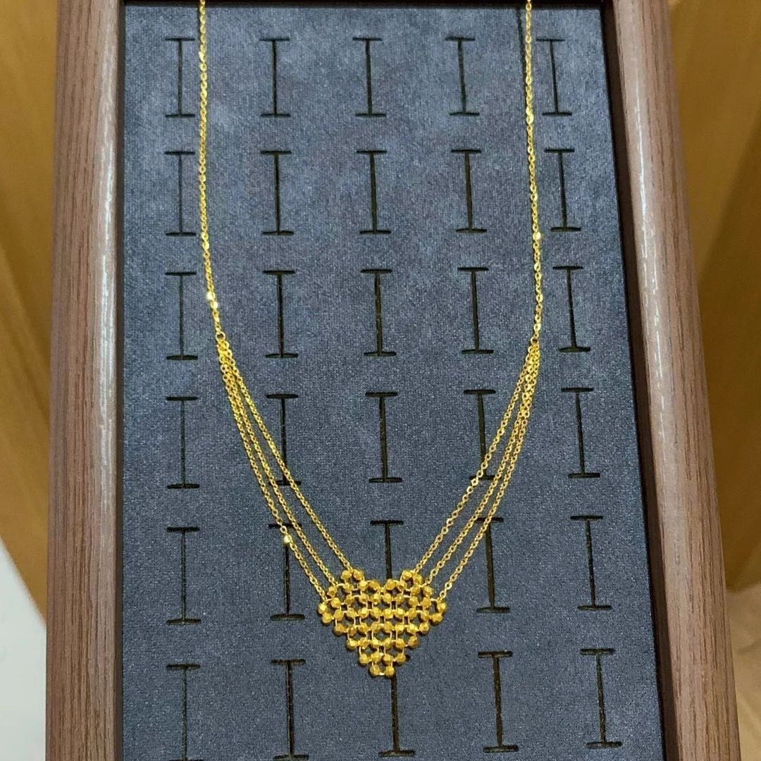 Bling-bling Disco Bead Heart Necklace