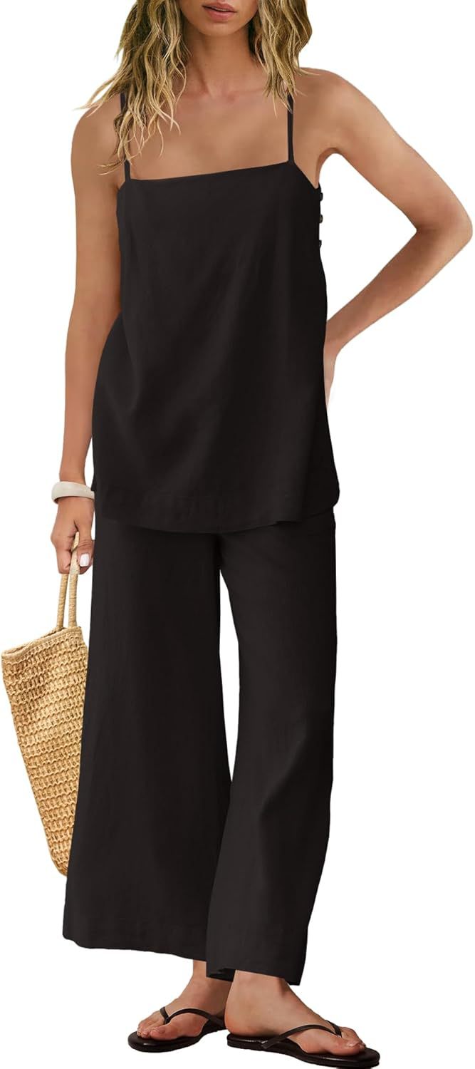 Women’s Spaghetti-Strap & Wide-Leg Set|Season Predtige