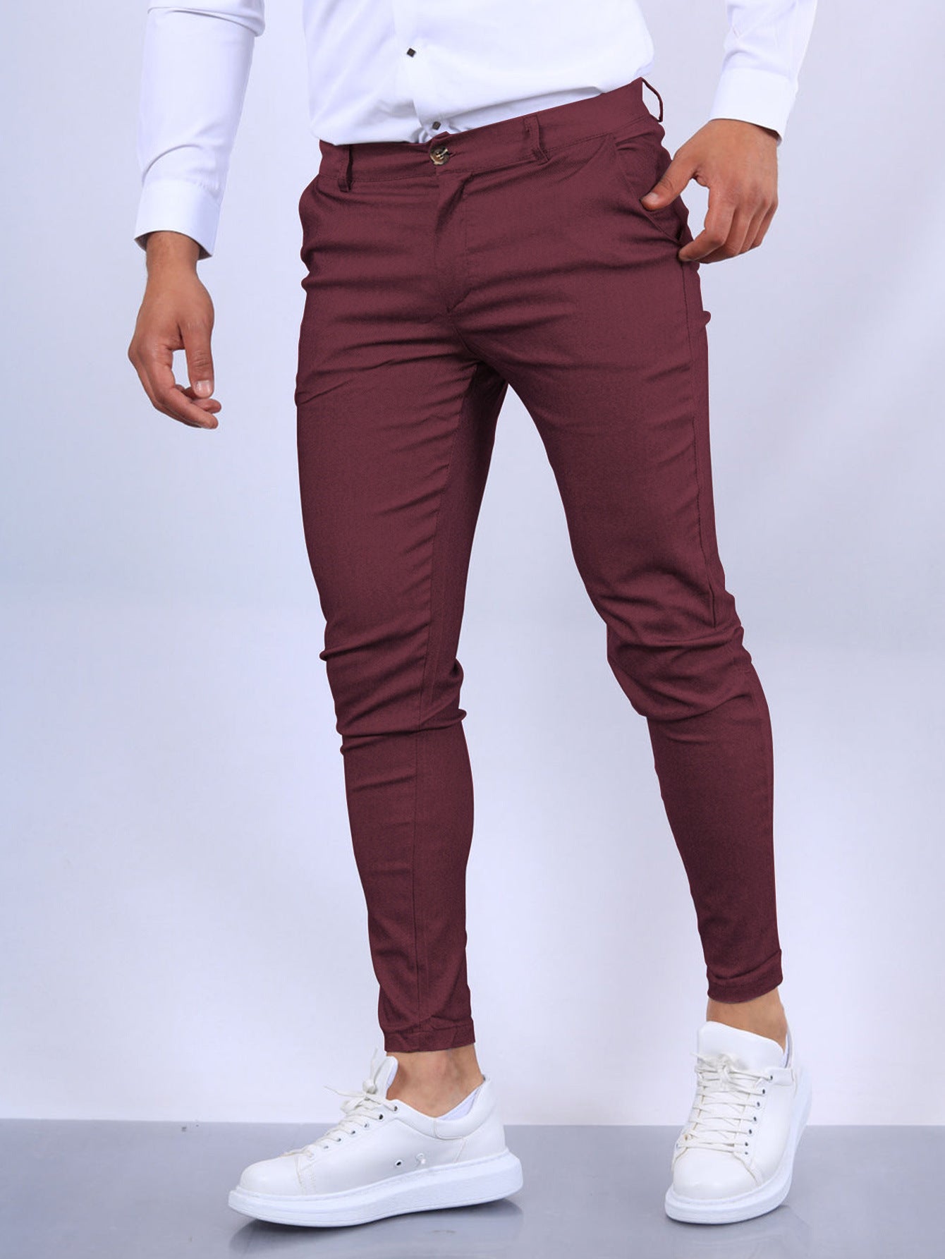 Slim Button Office Long Pencil Pants For Men
