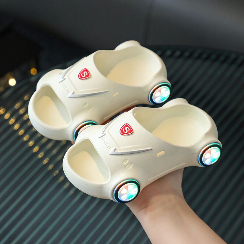 Kids Glowing Catoon Car Slippers Anti Slip Boys Girls Luminous Summer Beach Shoes Season Prestige