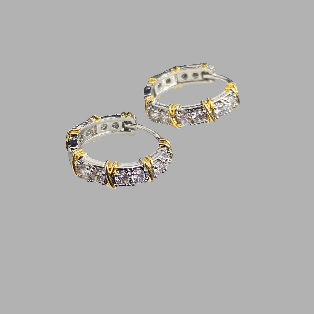 Butterfly Double-Layer Earrings - Titanium Steel Silver Roman Zircon