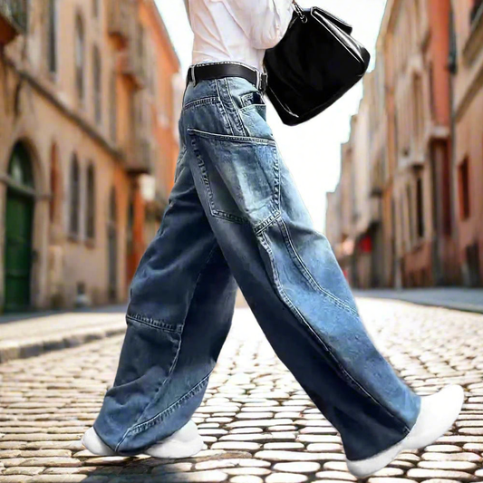 High Waist Wide Leg Jeans For Women Plus Size Mop Trousers
