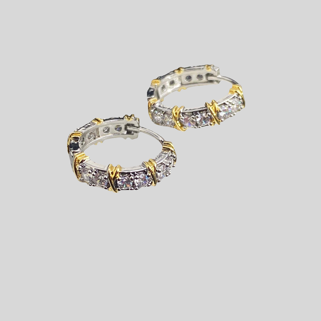 Butterfly Double-Layer Earrings - Titanium Steel Silver Roman Zircon