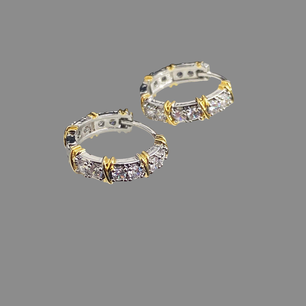 Butterfly Double-Layer Earrings - Titanium Steel Silver Roman Zircon