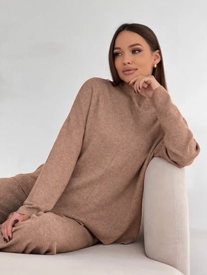 Loose Irregular Split Top and Wide Leg Pants set for Women