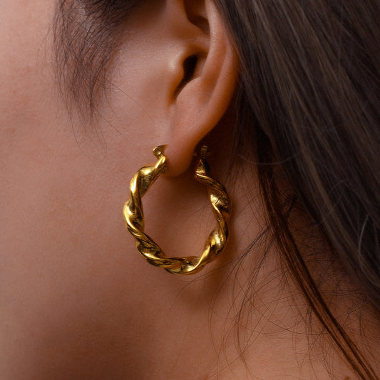Gold Twist Earrings Season Prestige