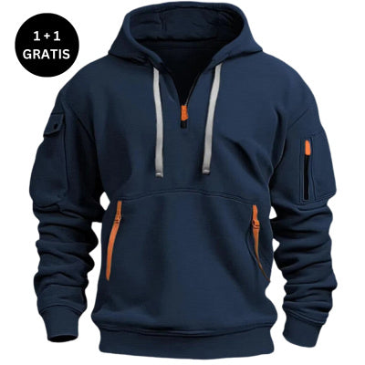 Dropped Shoulder Hooded Sweatshirt Men's Women's Plus Size Loose Pullover