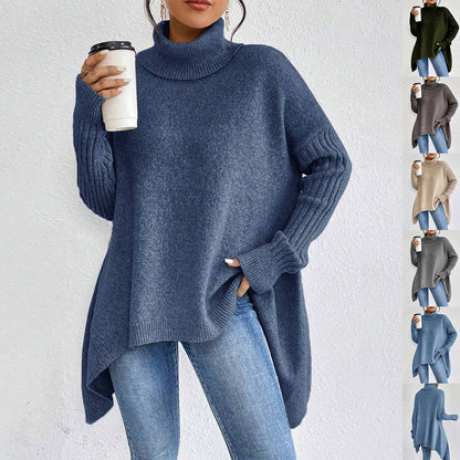 Women's Winter Loose Long Sleeve Knitted Turtleneck Sweater