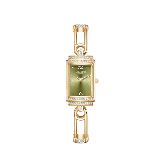 Season Prestige petit pin-style jewelry watch with emerald green dial