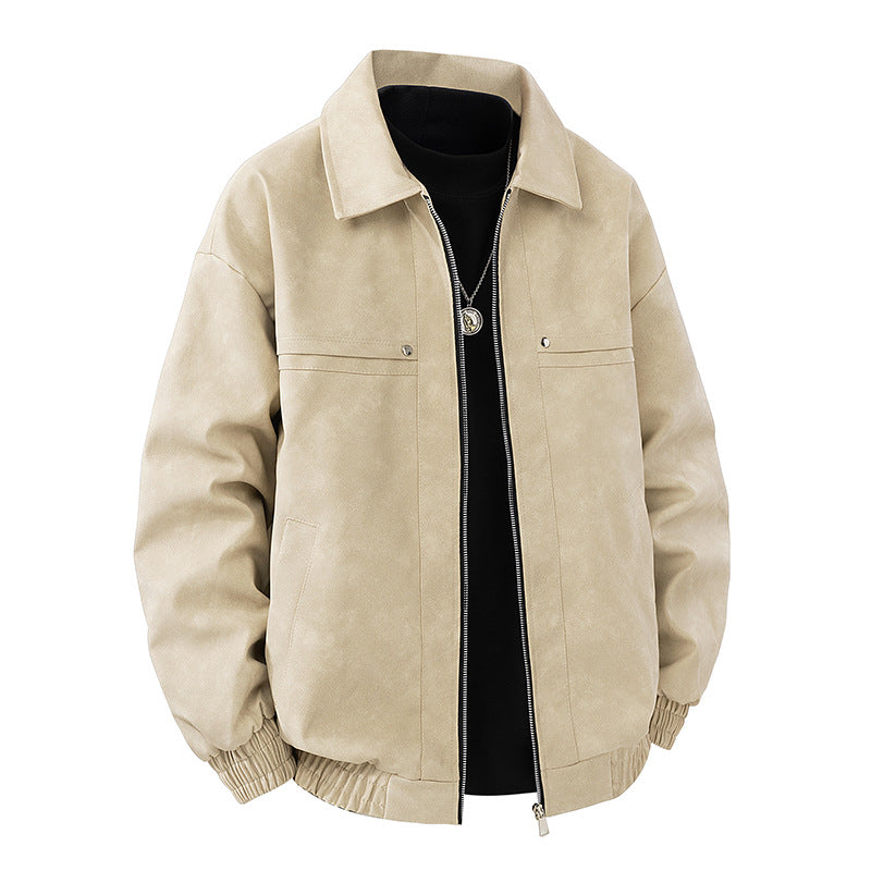 Mens Vintage Solid-color Lapel Jacket |Season Prestige