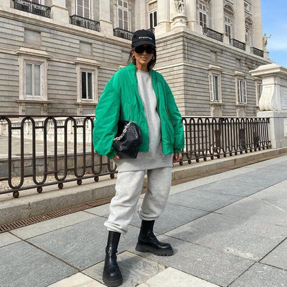 Same Loose Zip Cotton-padded Coat Flight Jacket