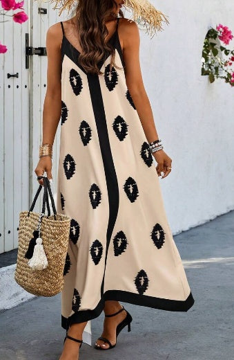 Women Two-Tone Sleeveless Casual Summer Dress