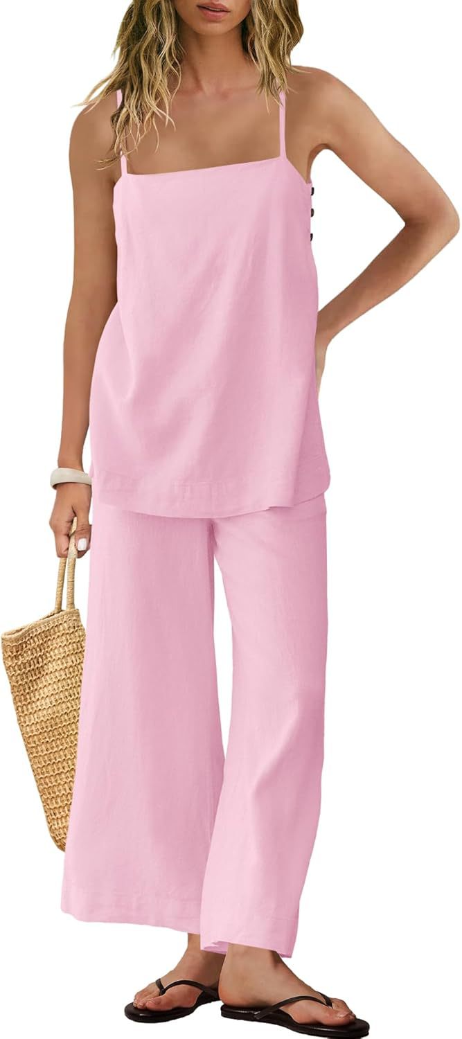Women’s Spaghetti-Strap & Wide-Leg Set|Season Predtige