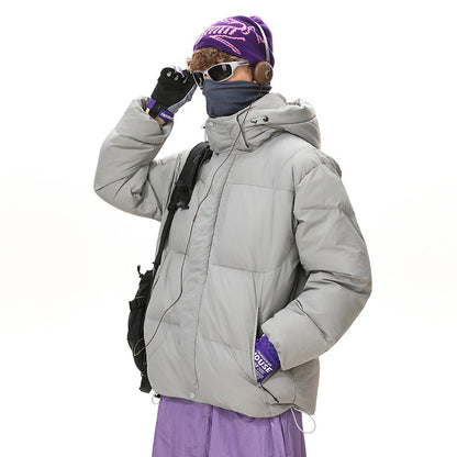 Multi-pocket Hooded Couple Cotton Clothes Coat women's