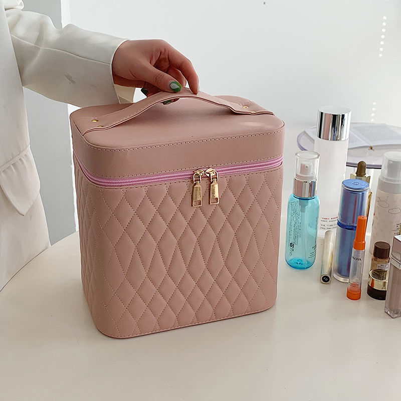 Double-layer Suitcase cosmetics bag Make-up Storage Bags For Women