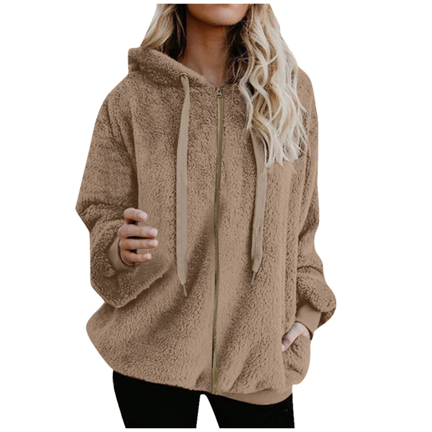 Women's Casual Loose Zipper Cardigan Jacket