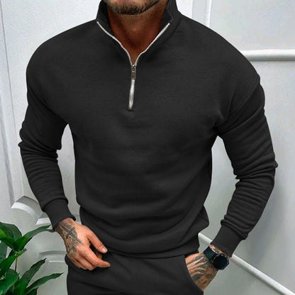 Men's Autumn And Winter Fleece-lined Long Sleeve Tops