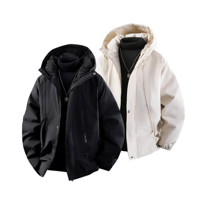 Mens Thick Cotton Windproof Winter Coat