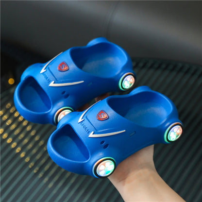 Kids Glowing Catoon Car Slippers Anti Slip Boys Girls Luminous Summer Beach Shoes Season Prestige