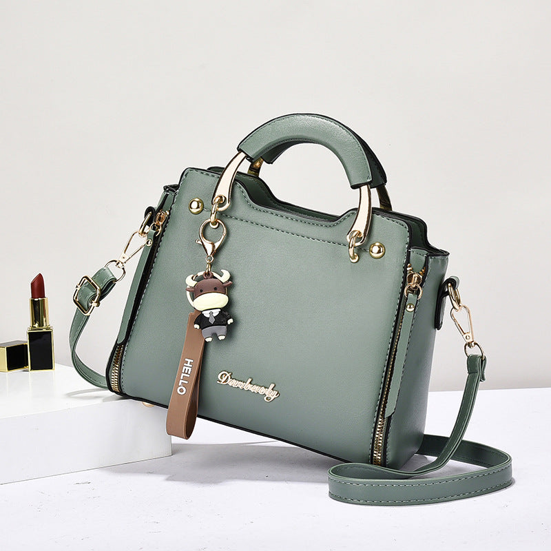 Chic sophisticated women crossbody bad in sage gree;premium pu leather horizontal shoulder bagfromthe signature Lady Season collection 
