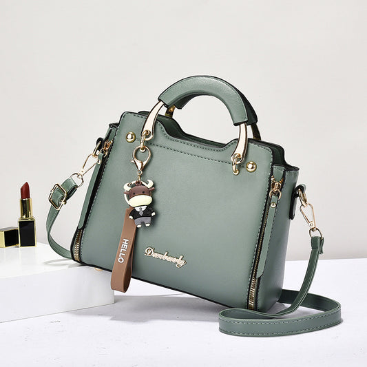 Chic sophisticated women crossbody bad in sage gree;premium pu leather horizontal shoulder bagfromthe signature Lady Season collection 