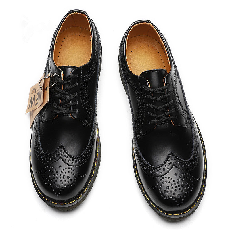 Martin Shoes for men Low-cut Genuine Leather women's Round Head Couple's Lace-up Shoes