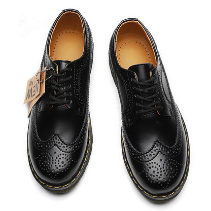 Martin Shoes for men Low-cut Genuine Leather women's Round Head Couple's Lace-up Shoes