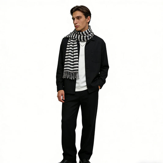 Monochrome Metallic Duo  Signature Square Scarf Set