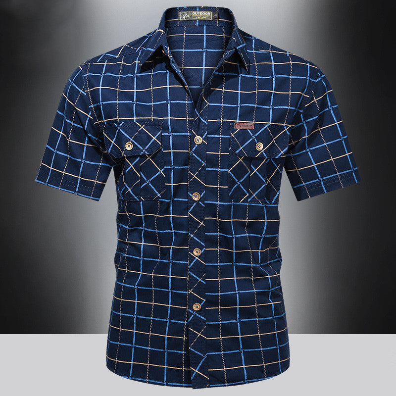 Short-sleeved Shirt Casual Men's Shirt Youth Summer Outfit Season Prestige