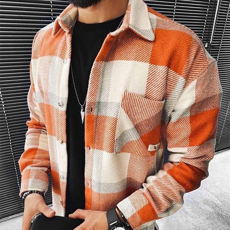 Men's Loose Jacket Coat  Printed Button Cardigan Season Prestige