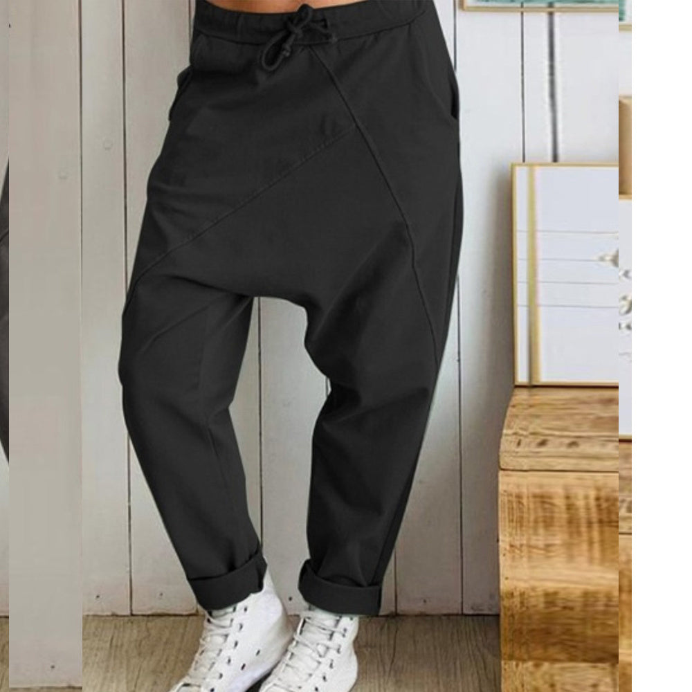 Women's Drawstring Cotton Harem Pants