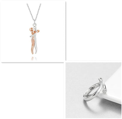 Love Hug Necklace Unisex Men Women Couple Jewelry Chain Valentines Day Gift