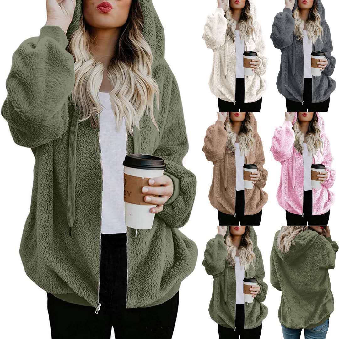Women's Casual Loose Zipper Cardigan Jacket