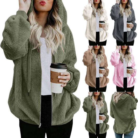 Women's Casual Loose Zipper Cardigan Jacket